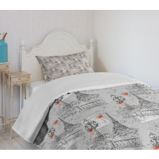 River Seine and Doves Bedspread Set