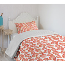 Flower Patterned Wings Bedspread Set