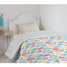 Patchwork Style Hearts Bedspread Set