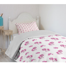 Pink Hearts Girls Pony Bedspread Set