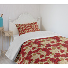 Romantic Red Roses Bedspread Set