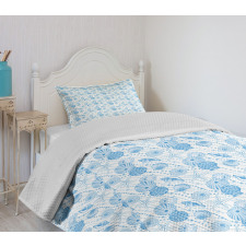 Seashells Marine Motifs Bedspread Set