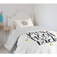 Doodle Stars and Words Bedspread Set