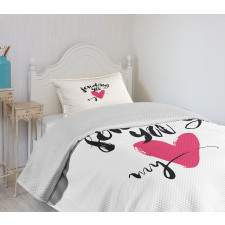 Sending You My Heart Words Bedspread Set