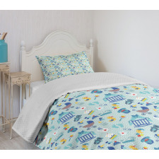 Crestcent Moon with Stars Bedspread Set