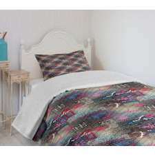 Grunge Newspaper Collage Bedspread Set