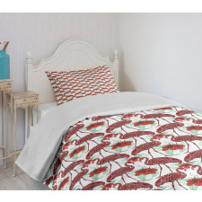 Floral Birds Bedspread Set