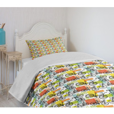 Geometric and Colorful Bedspread Set
