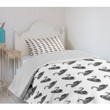 Aquarelle Black Birds Bedspread Set