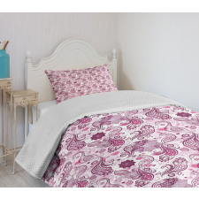 Romantic Birds Flowers Bedspread Set