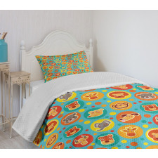 Comic Fun Faces Bedspread Set