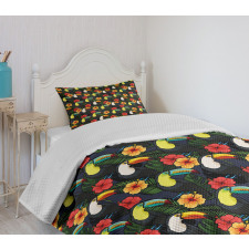 Toucan and Hibiscus Bedspread Set