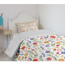Floral Illustration Bedspread Set