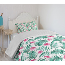 Tropic Ferns Flowers Bedspread Set