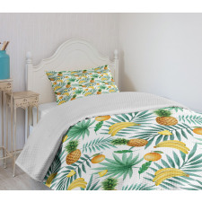 Exotic Fruits Leaves Bedspread Set