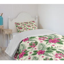 Plumeria Hibiscus Bedspread Set