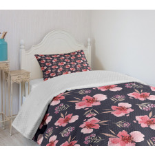 Pink Garden Flora Bedspread Set