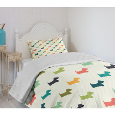 Polka Dot Terriers Bedspread Set