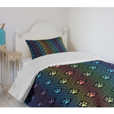 Paw Print Design Bedspread Set