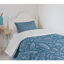 Ocean Waves Doodle Bedspread Set