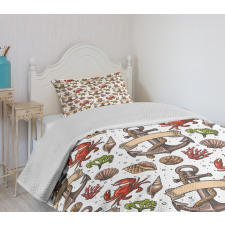 Vintage Aquatic Theme Bedspread Set