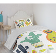 Mexican Motifs Taco Bedspread Set