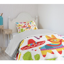 Party Pattern Cactus Bedspread Set