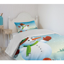 Skating Happy Cartoon Bedspread Set