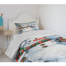 Watercolor Xmas Winter Bedspread Set