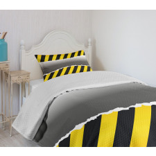 Work Site Caution Bedspread Set