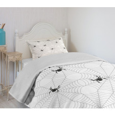 Black Insect Network Bedspread Set