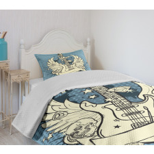 Rock 'n' Roll Retro Grunge Bedspread Set