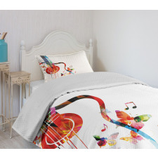 Polygonal Design Music Bedspread Set