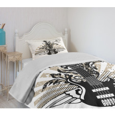 Rock and Roll Pattern Bedspread Set