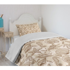 Vintage Ocean Design Bedspread Set