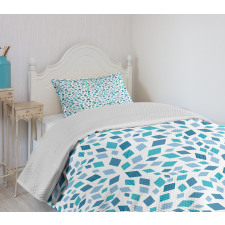 Abstract Mosaic Blue Tones Bedspread Set