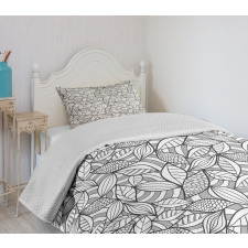 Abstract Doodle Foliage Bedspread Set