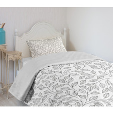 Monochrome Floral Rustic Bedspread Set