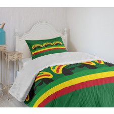 Reggae Themed Hat Bedspread Set