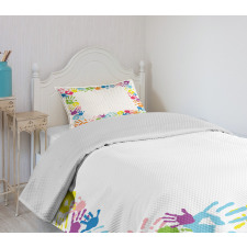 Colorful Handprints Bedspread Set