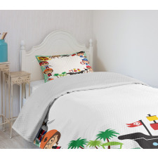 Pirate Children Ship Bedspread Set