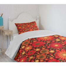 Vivid Botanical Gerbera Art Bedspread Set