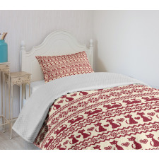 Cat Pattern Pixel Art Bedspread Set