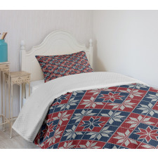 Tartan Geometric Floral Bedspread Set