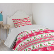 Needlework Style Xmas Bedspread Set