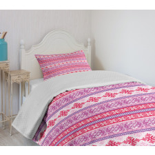 Geometric Snow December Bedspread Set