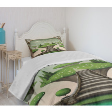 Hanging Islands Pond Bedspread Set