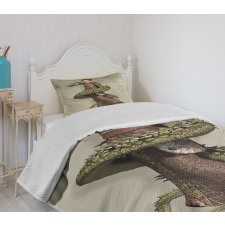 Geisha with Huge Dragon Bedspread Set