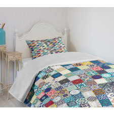 Ornate Patchwork Motif Bedspread Set