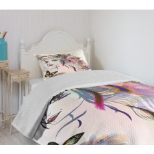 Butterflies with Girl Bedspread Set